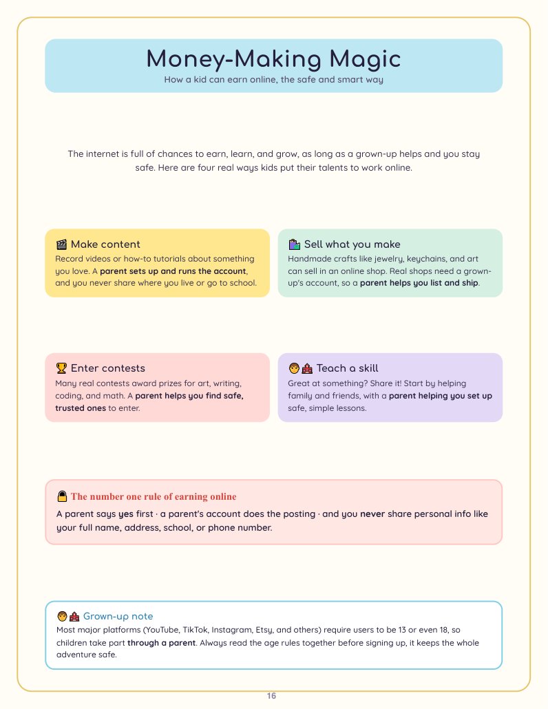 Money-Making Magic page